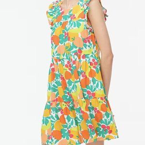 J. Crew Factory Linen-Blend Guava Kiwi Dress NWT